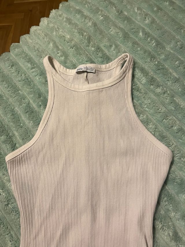 Vestido largo Bershka blanco