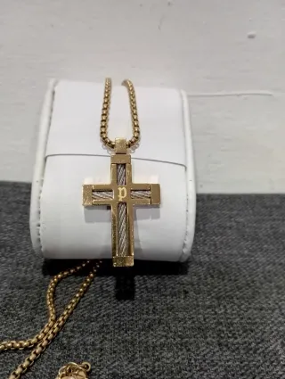 Cadena Cruz Police dorado