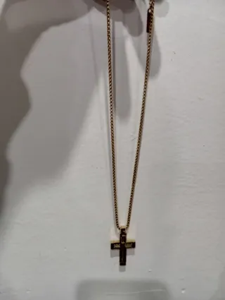 Cadena Cruz Police dorado