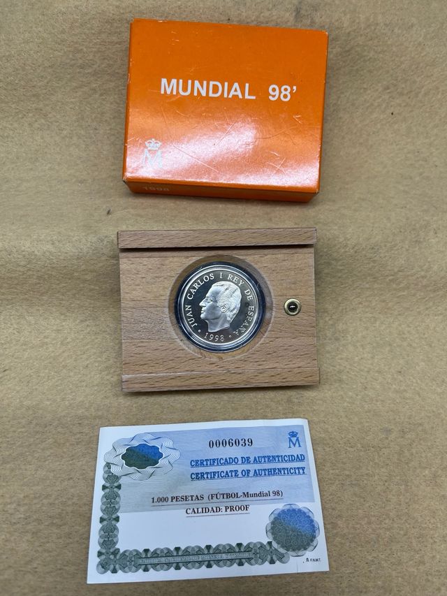 Moneda 1000 Pesetas Mundial 98 Plata
