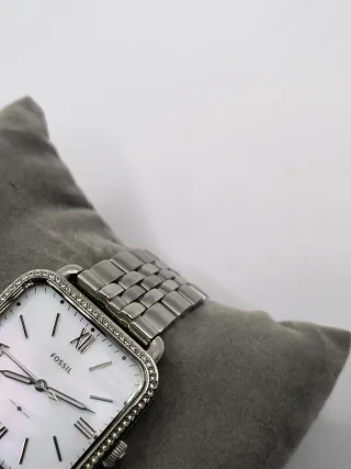 Reloj Fossil Mujer Cuadrado Bisel Brillante