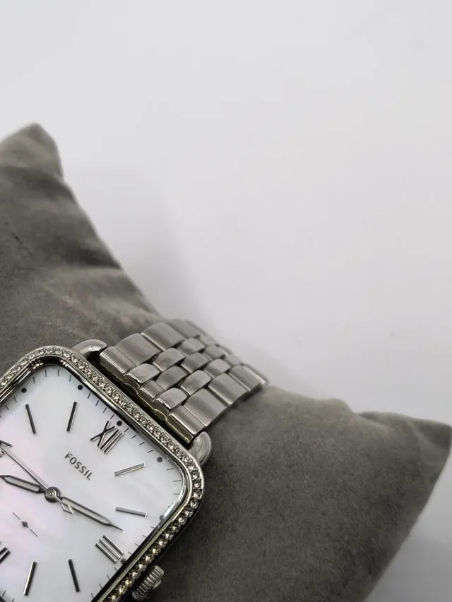 Reloj Fossil Mujer Cuadrado Bisel Brillante
