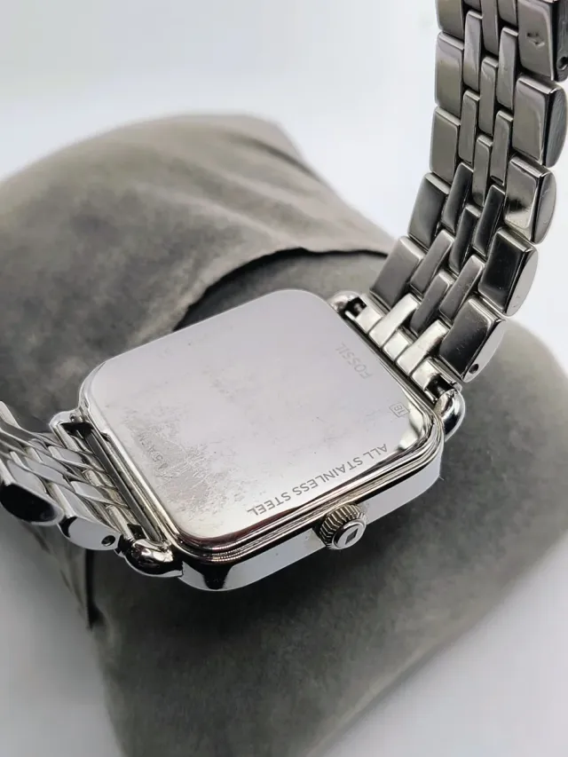 Reloj Fossil Mujer Cuadrado Bisel Brillante