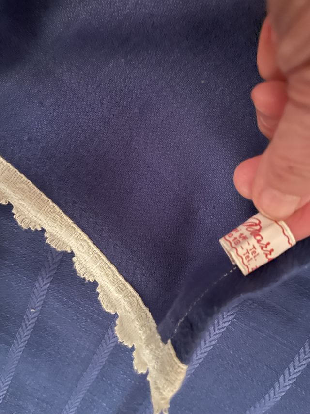 Copriletto matrimoniale blu a righe