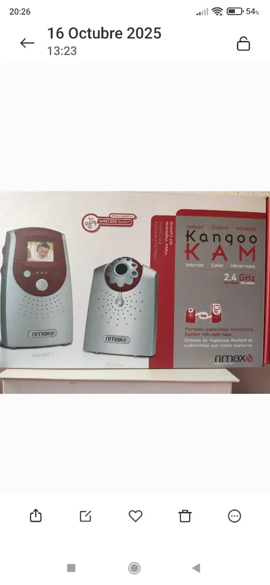 Cámara Vigilancia Bebé Rimax + Monitor