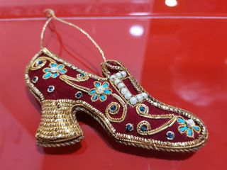 Colgante Zapato Navidad Rojo Dorado