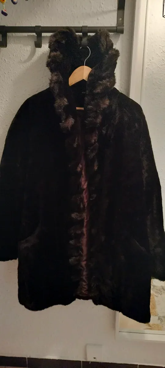 Abrigo vintage pelo sintético Talla 42
