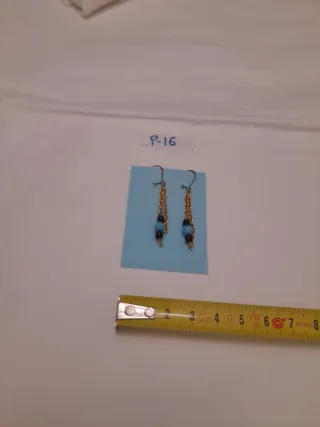 Par de pendientes vintage cadena y cuentas