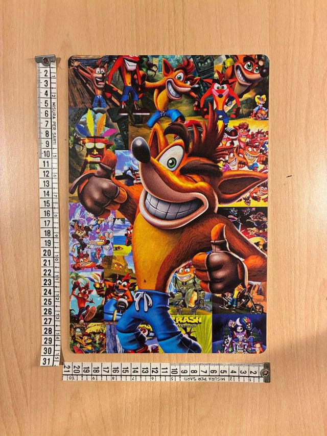 Crash Bandicoot poster alluminio V02
