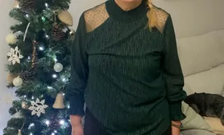 Camisa mujer manga larga verde