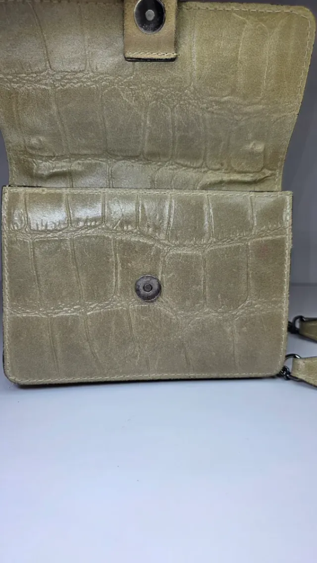 Bolso bandolera CUERO MADE IN ITALY Beige Nude