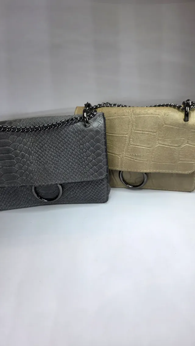 Bolso bandolera CUERO MADE IN ITALY Beige Nude