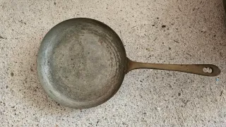 Padella vintage alluminio e ottone