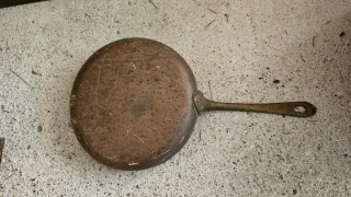 Padella vintage alluminio e ottone