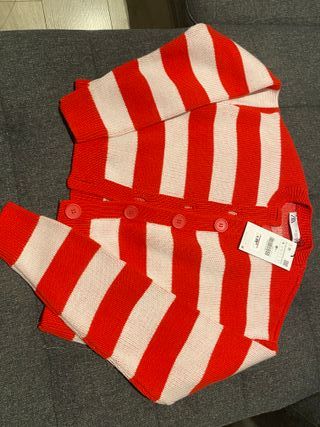 Chaqueta Zara Rayas Rojas y Blancas Talla S