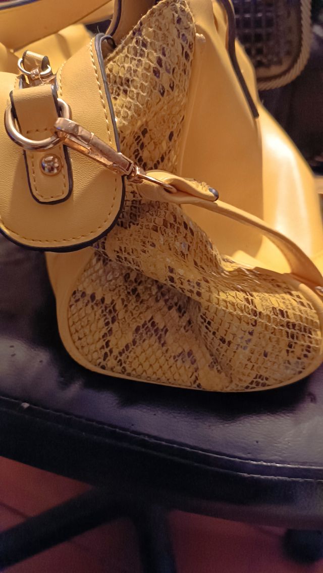 Borsa ALDO donna gialla pitonata