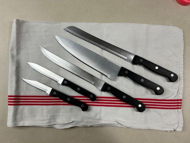 Set 5 cuchillos cocina mango negro