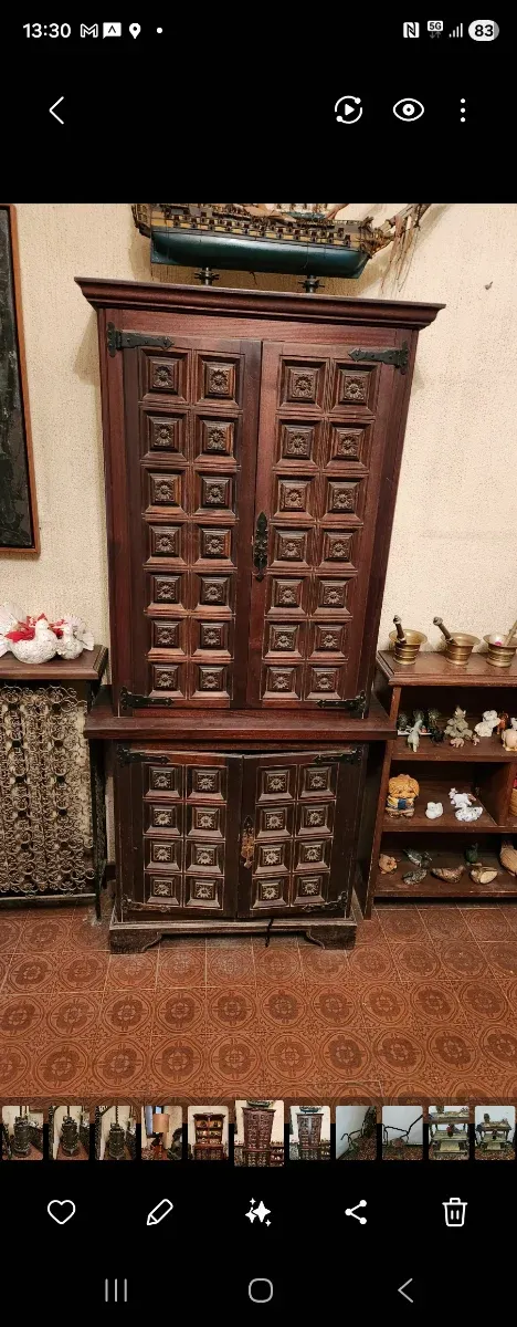 Mueble antiguo madera maciza tallado
