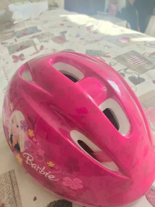 Casco Barbie Niña Rosa