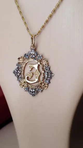 Colgante Oro y Plata Letra J