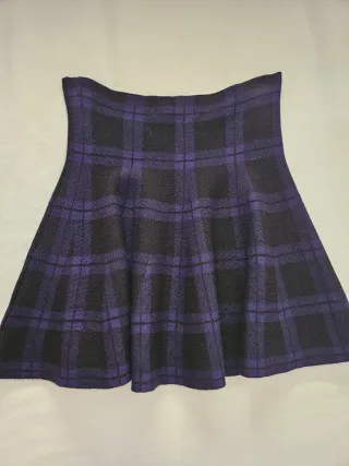 Falda de punto a cuadros mini