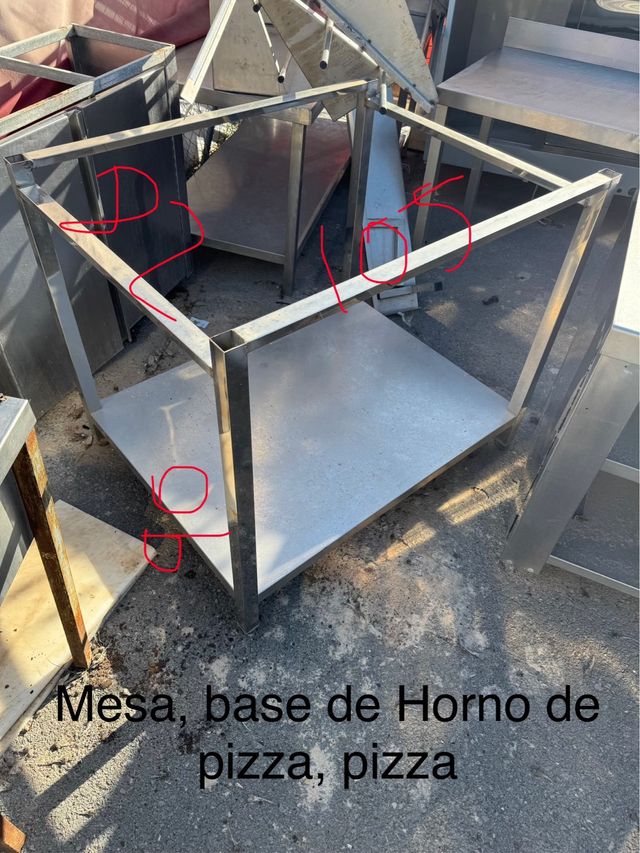 Mesa base horno pizza acero inoxidable