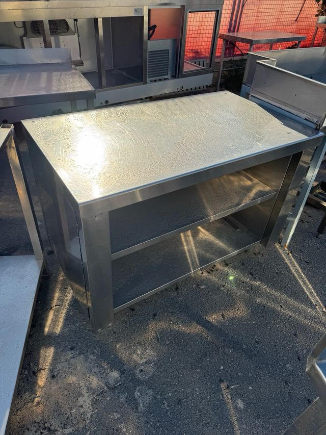 Mesa base horno pizza acero inoxidable