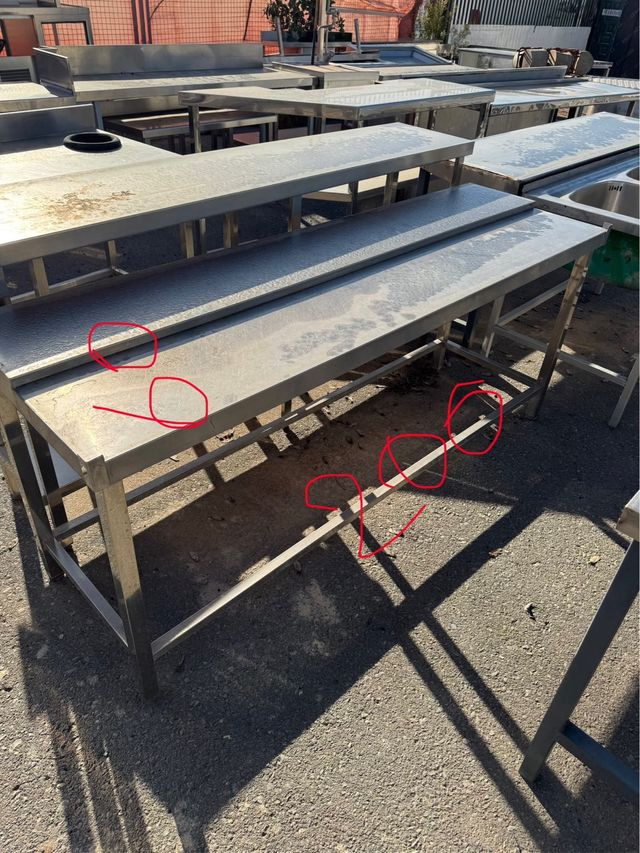 Mesa base horno pizza acero inoxidable