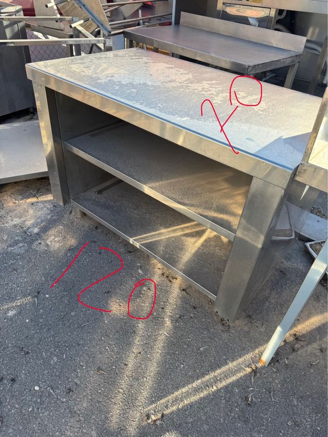 Mesa base horno pizza acero inoxidable