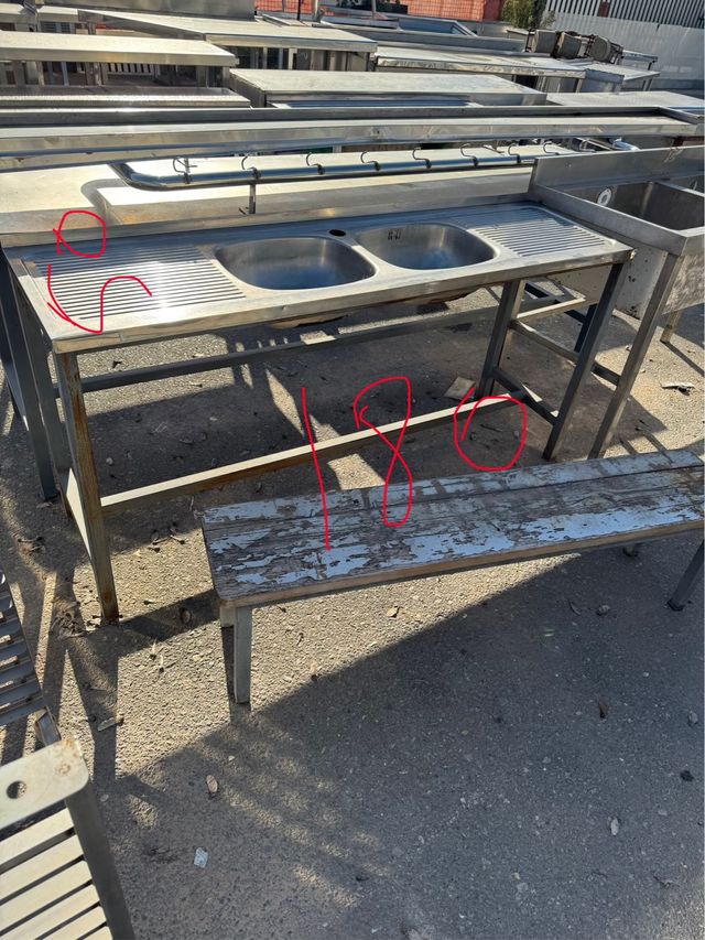 Mesa base horno pizza acero inoxidable