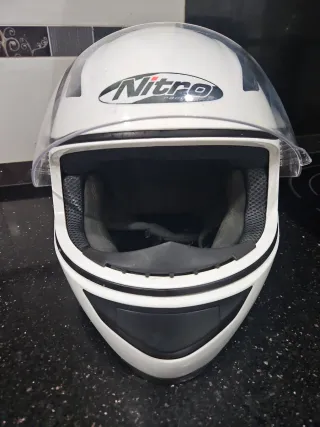Casco Moto Nitro Racing Blanco