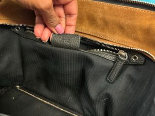 Bolso Agnona Piel Negra Granulada/ guardapolvo