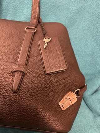 Bolso Agnona Piel Negra Granulada/ guardapolvo