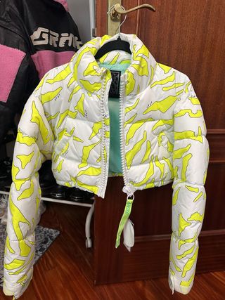 Chamarra GRMY Blanca y Amarilla Neon