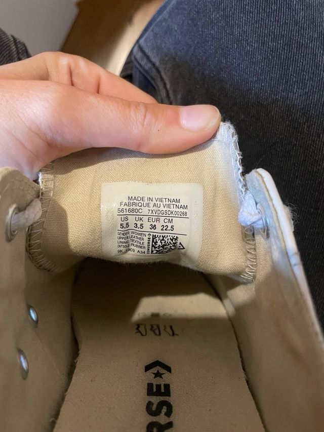 Converse cuero Blancas Talla 36