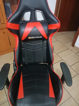 Sedia da gaming WENSIX nera e rossa