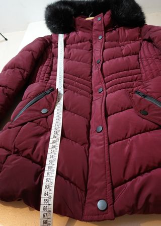 Parka con forro polar burdeox