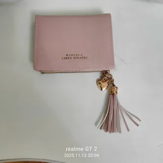 Monedero Billetero Rosa con Corazón y Borla