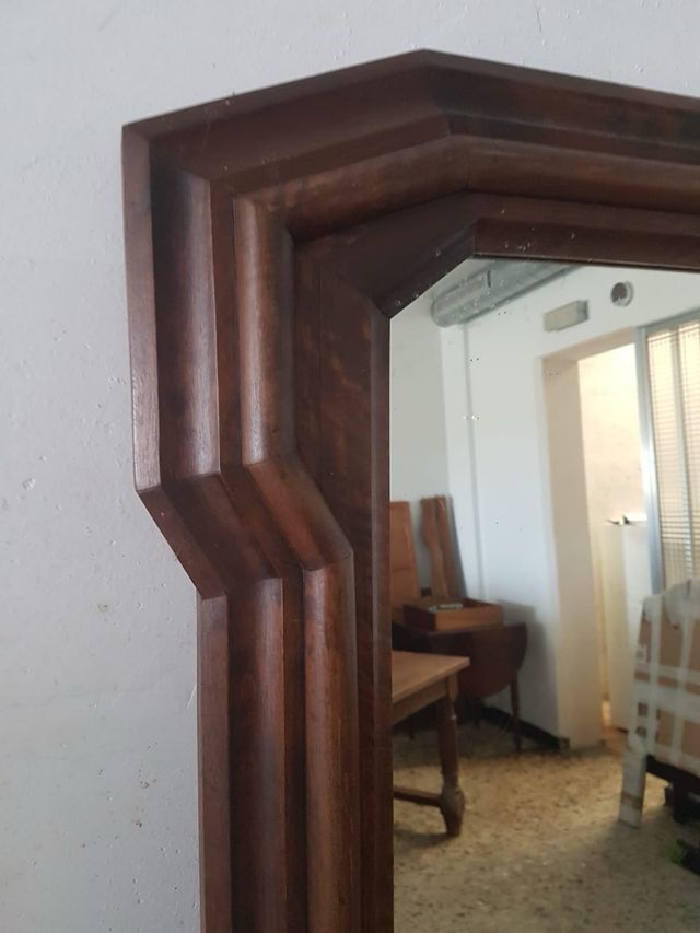 Espejo antiguo madera y cristal