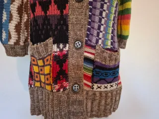 Chaqueta larga patchwork multicolor