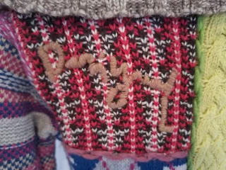 Chaqueta larga patchwork multicolor