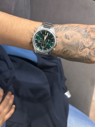 Reloj Hugo Boss Verde y Plateado