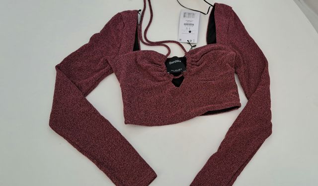 Top rosa de fiesta de Bershka