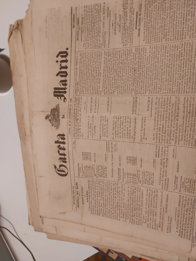 Gaceta de Madrid  1869 lote 28 periódicos