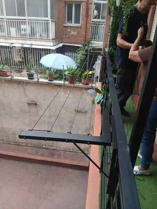 Tendedero Plegable Pared Negro 5 Cuerdas