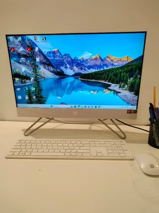 HP All In One Ordenador Plata/Blanco