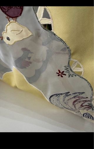 Lote 3 piezas mantelería gallos y pollitos