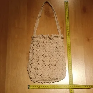 Bolso ganchillo beige