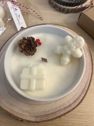 Candela Cera Soia Decorata Natale