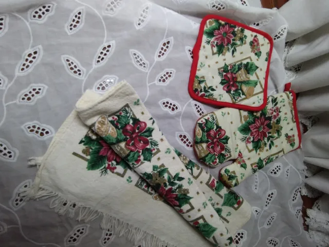 Set Manopla, agarrador y Paño Cocina Navidad